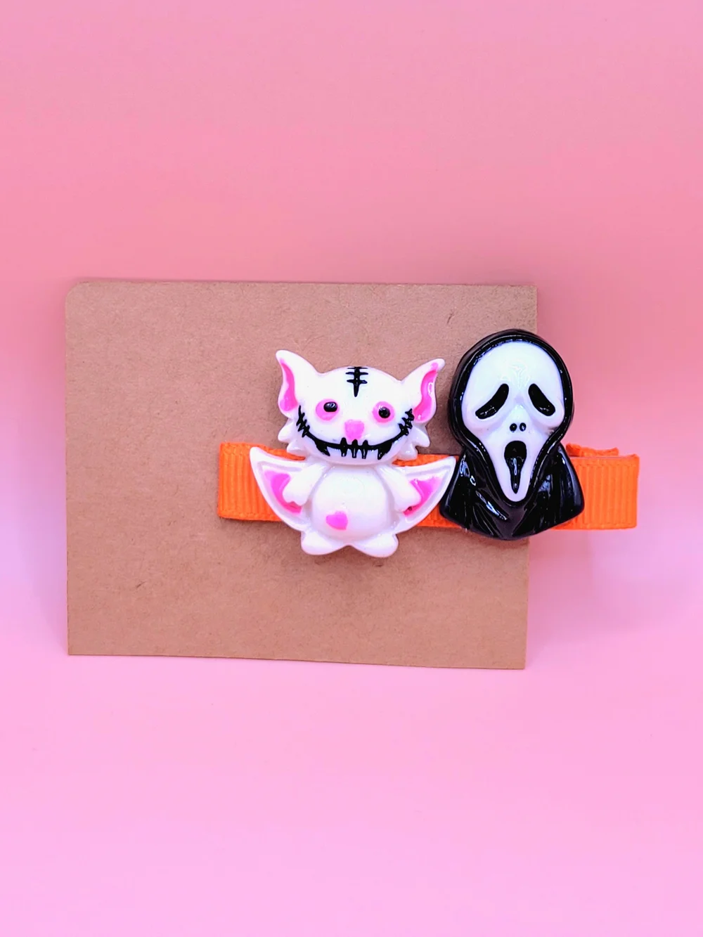 Cute Halloween Character Hair Clips - Pink, White, Black, Orange, Blue, Gray